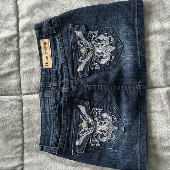 Urban Heritage Dark Denim Skirt - Picture 1 of 4